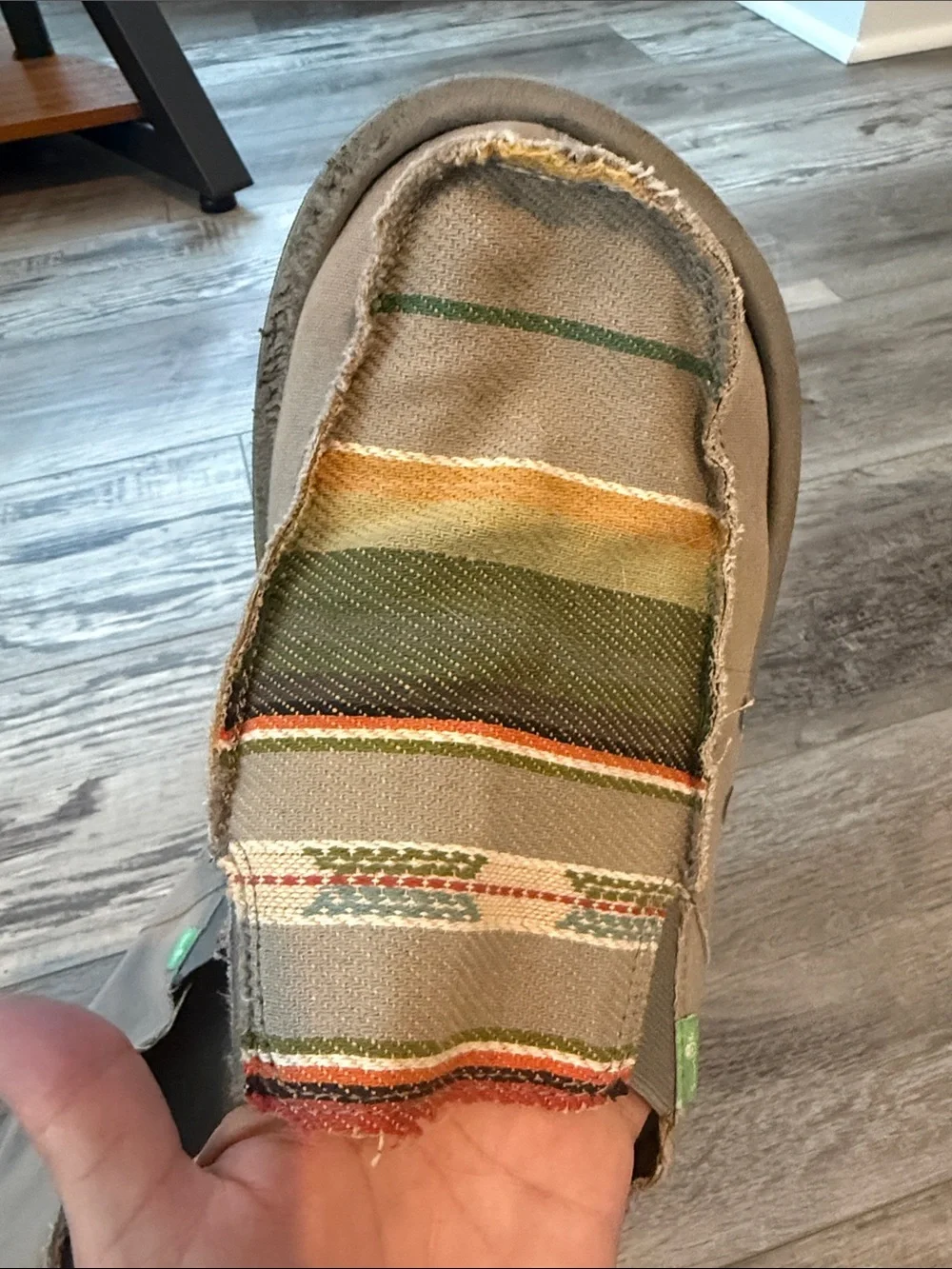Sanuk Casual Slip-On Men's Canvas Shoes in Gray